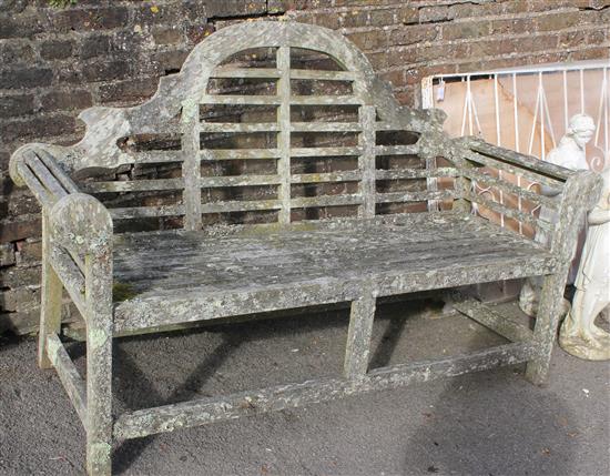 Lutyens style teak garden bench